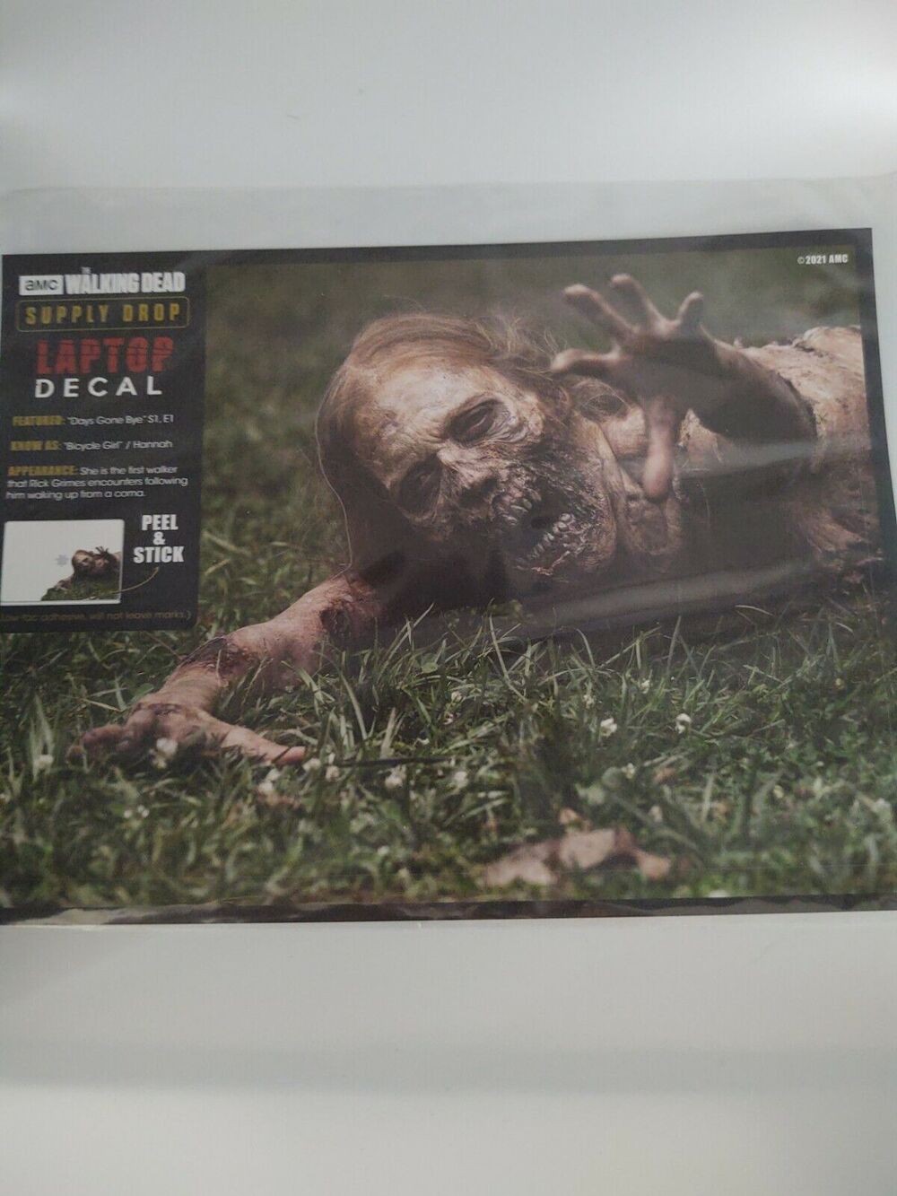 AMC TWD The Walking Dead Bicycle Girl Zombie Laptop Vinyl Decal Halloween